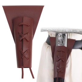 Medieval Leather Holster, Renaissance Belt Accessories, Dagger Holster, Suitable for Costume Party Stage Performance Role Playing Renaissance Accessories (Dark Brown)