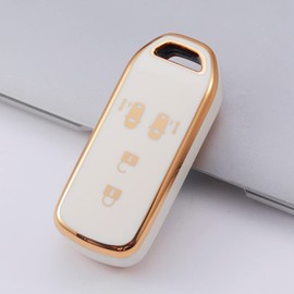 [YANMW] N-BOX Key Case Compatible Honda N-BOX N-ONE N-WGN N-WGN N-Wagon Key Cover NBOX Custom N-VAN JF1 JF2 JF3 JF4 Key Holder Smart Key Case 4 Buttons, white 4 button