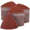 200pcs 80mm Triangle Sanding Pads Hook and Loop Grit 40/60/80/100/120/180/240