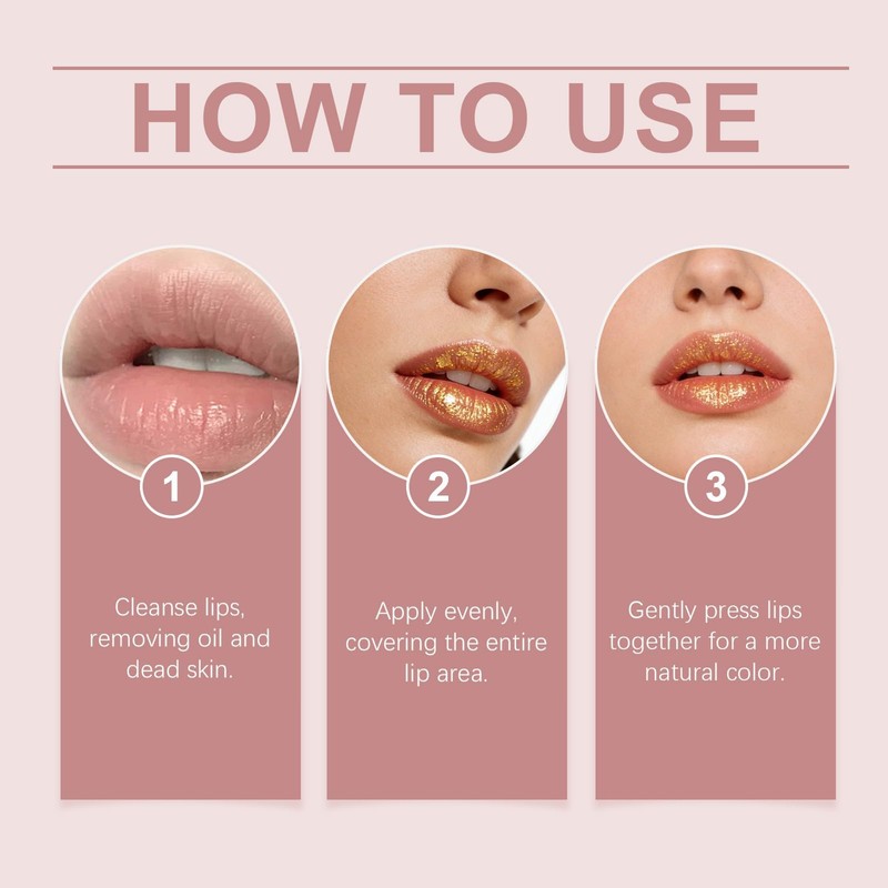 Color Changing Lipstick, Gold Crystal pH Lipstick Color Changing, Long