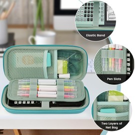 ZUJFPL EVA Hard Case Compatible with Texas Instruments TI-Nspire CX II/TI-NSPIRE CX-II CAS,Portable Case for TI-84 Plus/TI-84 Plus CE/TI-83 Plus/TI-85/TI-89 Color Graphing Calculator. (Mint)