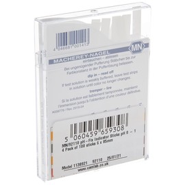Camlab 1138921 pH-Fix Indicator Paper Test Strips, pH 0.0-14.0 with CE-mark, 6mm x 85mm (Pack of 100)