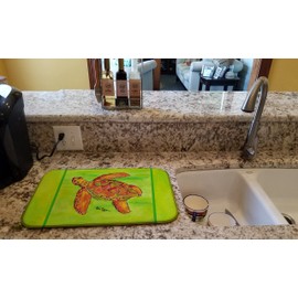 Caroline's Treasures 8376DDM Turtle Dish Drying Mat Absorbent Dish Drying Mat Pad for Kitchen Counter Dish Drainer Mat for Countertop, 14 x 21", Multicolor