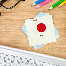 ChromaLabel 3/4 Inch Round Permanent Year Color-Code Dot Stickers, 500 Pack, Red, 2024