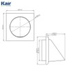 Kair Terracotta Cowled Outlet Grille 183mm External Dimension Wall Vent