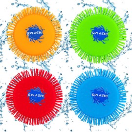 4 Stück Wasser Frisbee, Water Disc, Wasser Wurfscheibe aus Schaumstoff und Silikon, Wasserspielzeug in Knalligen Farben, Sommer Spaß (4 Stück)