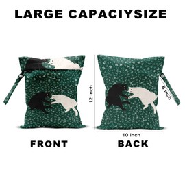 Hanamiya Na 2Pcs Cat Floral Print Wet Bags, Cat Lover Gifts Wet Dry Bag Reusable Zipper Pouch for Swimsuit, Diapers, Beach, Dirty Yoga Gym Clothes, Toiletries, Waterproof Birthday Christmas Gifts