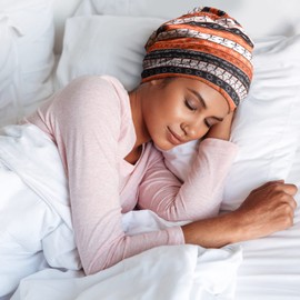 6 Pieces Satin Lined Sleep Cap for Women African Silk Bonnet Beanie for Sleeping Hair Natural Curly Hat (Vintage Patterns)