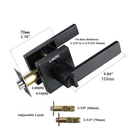 Solid Door Lever Handle Matte Black Finish