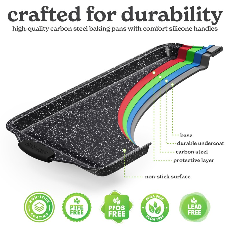 Country Kitchen Nonstick Stackable Bakeware Set - Durable, Easy Release