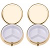 Set of 2 Circular Embossed Triple-Compartment Pocket Purse Pill Box