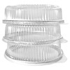 PACTOGO 12" Round Flat Aluminum Foil Cater Trays with Clear