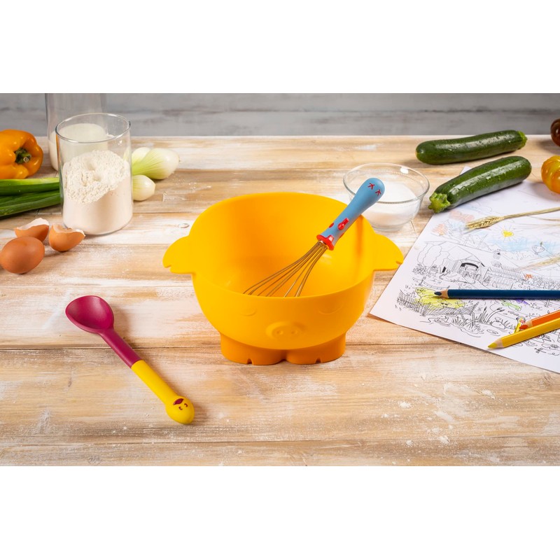 Kuhn Rikon Kinderkitchen Kids Mixing Bowl, Pig, 9.8" x 9.1"