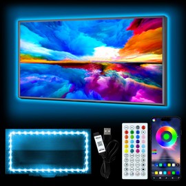 HEXJOSGL LED Light for TV, 4 m LED Strip Light for 40-55 Inch TV, RGB TV Backlight, with Music Sync Bluetooth App & Remote Control, 5 V USB Strip Light for Home Cinema