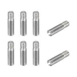 sourcing map 8Pcs M2 x 8mm Slotted Cylindrical Pin 304 Stainless Steel Dowel External Thread Locating Pin for Furniture Cabinets