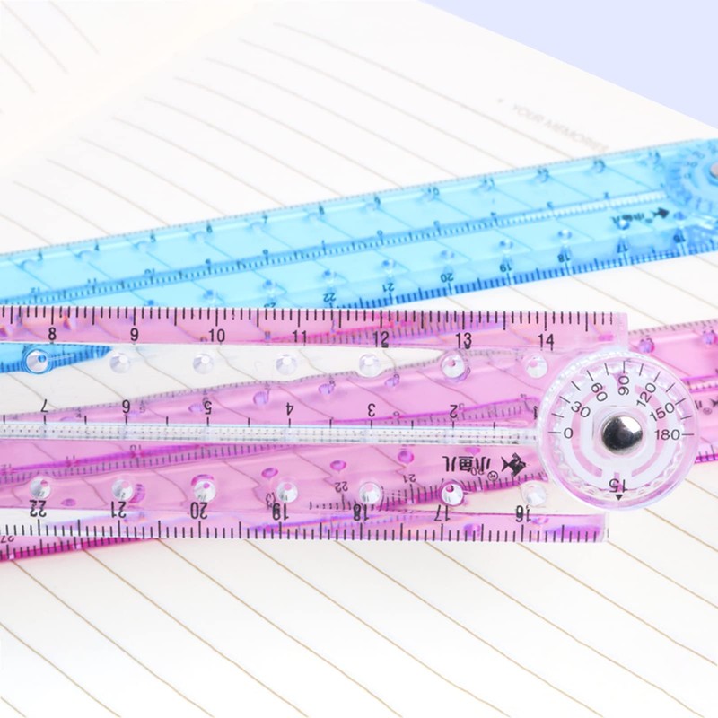 2 PCS Folding Ruler, 30cm Foldable Ruler Clear Ruler 15cm