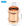 PATIKIL 1-1/4" x 1-1/4" Copper Press Fittings, Straight Pressure Copper