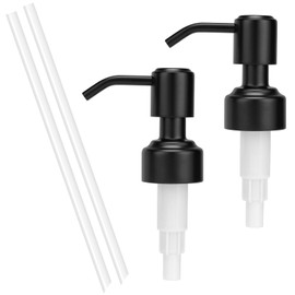 UHEY HOME Soap Dispenser Pump Replacement 304 Stainless Steel for Standard 28/400 Thread Size Kitchen Refill Dispenser for Liquid Soap Lotion or Dish Soap Bathroom 2 Pack(Black)