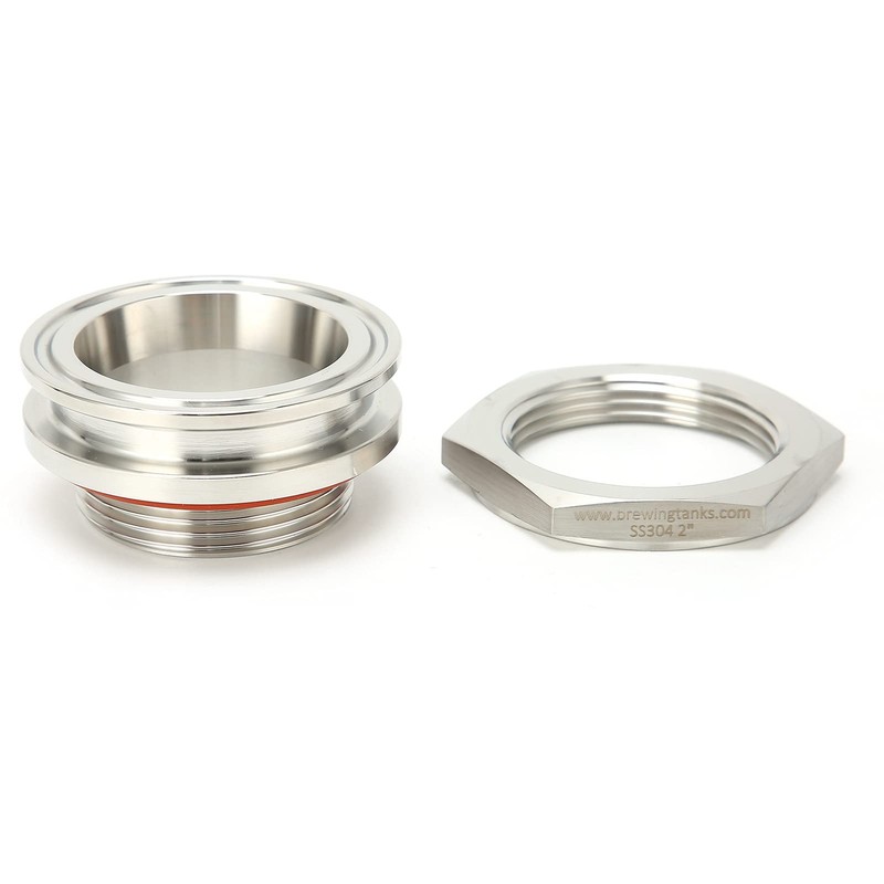 Leapiture 2" Weldless Homebrew Bulkhead Tri Clamp Bulkhead Fitting, Bulkhead