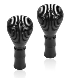 Wbgraceful 2pcs Resin Matcha Whisk, Reusable Matcha Tea Whisk Stirrer, Easy to Clean Resin Whisk for Matcha, Green Tea Brush & Stirring Tool (Black)