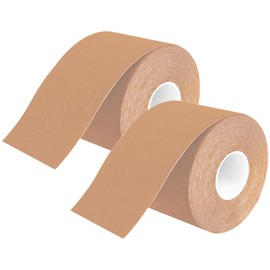 Kinesiology Tape Uncut | 2 Beige Rolls of Athletic Sports Tape | 16ft Length and 2'' Width per Roll | Waterproof • Skin-Friendly • Elastic | Ideal for Sports | axion
