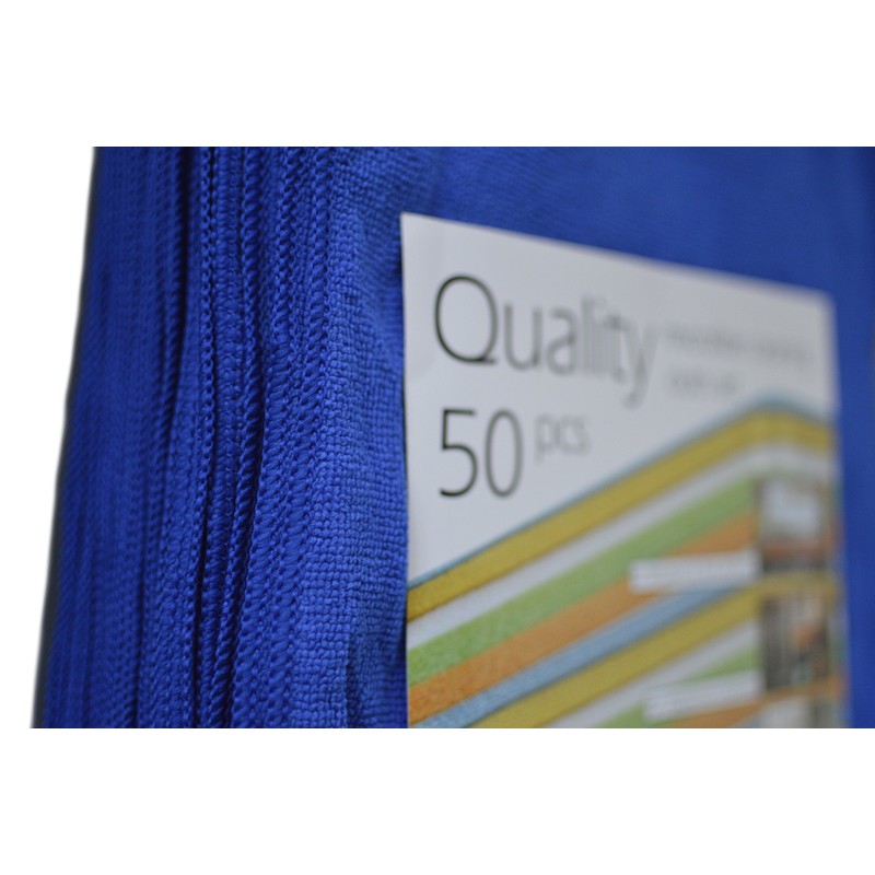 Quality Microfiber MFCB50 Cleaning Cloth, Blue, 50 Piece