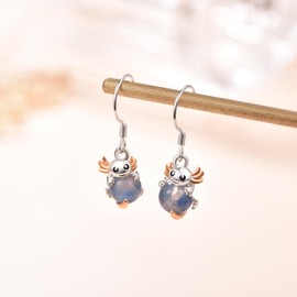 Axolotl Earrings Kawaii Cute Dangle Drop Earrings Novelty Sterling Silver Sea Stud Tiny for Sensitive Ears