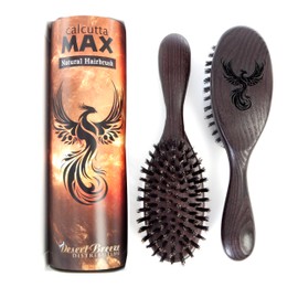 Calcutta Max – 100% Pure Calcutta Extra Stiff Wild Boar Bristle Brush – Perfect for Thick Hair – Thermo Ash Wood Handle – Premium Hairbrush for Women – Enhances Shine & Strength – Made in Europe