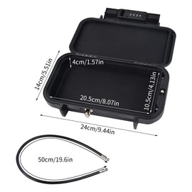 Focenat Portable Safe, Security Box, Mini Safe with Combination Lock, Removable Wire Rope, Waterproof, Anti-Theft, Security Safe for Home, Hotel, Office, Travel, Beach, Camping