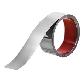 uxcell Wall Trim Molding, Stainless Steel Peel and Stick (Mirror-Like Finish), for Ceiling, Mirror Frame 16.4Ft x 2.4in，Silver