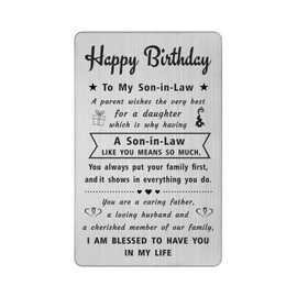 DEGASKEN Birthday Cards Gifts for Son in Law, Personalized Steel Engraved Wallet Card