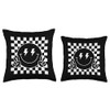 Checkered Lightning Bolt Eyes Happy Smiling Smile Face Peace Throw