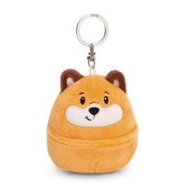 NICI 61752 Chill Fox Keyring 8 cm Orange Plush Companion for Backpack or Bag, Cuddly Pendant with Metal Ring for Key Ring and Key Holder