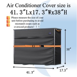 Mini Split Air Conditioner Cover for Outside Units,600D Waterproof Air Conditioner Mini Split Cover,Outdoor Rectangular Air Conditioner Covers for AC Units, Fits up to 41.3"L x 17.3"W x 38"H.