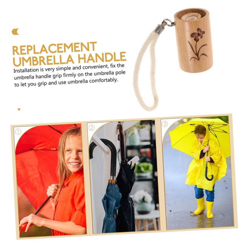 Rain Umbrella Grip Handle Wooden Umbrella Handle Folding Umbrella Handle