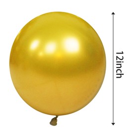 Metallic Gold Balloons 50 Pack 12 inch Chrome Gold Party Balloons pack Strong Thicken Latex Gold Balloons for Happy Birthday Party Graduation New Year Baby Shower Events Decorations