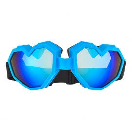 ICARA Heart Shaped Sunglasses Fashion Ski Goggles Colorful Oversize Love Glasses for Women Men Fun Eyeglass (Blue)