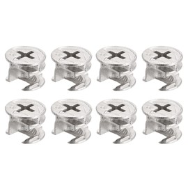 HARFINGTON Cam Lock Nut for Furniture, 8pcs 14.6x11.1mm Joint Connector Locking Nuts Furniture Connecting Cam Fittings
