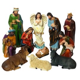 Holy Family Christmas Nativity Scene 9 Inch 11-Piece Set Nacimiento Imagen Statue Figurines