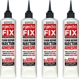 Floor-Fix Pro Injectafix Flexible Strong Adhesive to Fix Floors and Repair Loose & Hollow Tiles, Wood, LVT & Laminate Self-Levlling No Gun Necessary