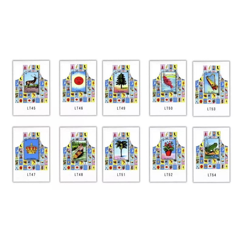 Texben 20 Mandiles Para Cocina Sublimados Lotería Mexicana