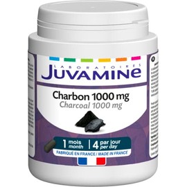 JUVAMINE - Kohle 1000 mg – Blähungen – Format 1 Monat – 120 Kapseln