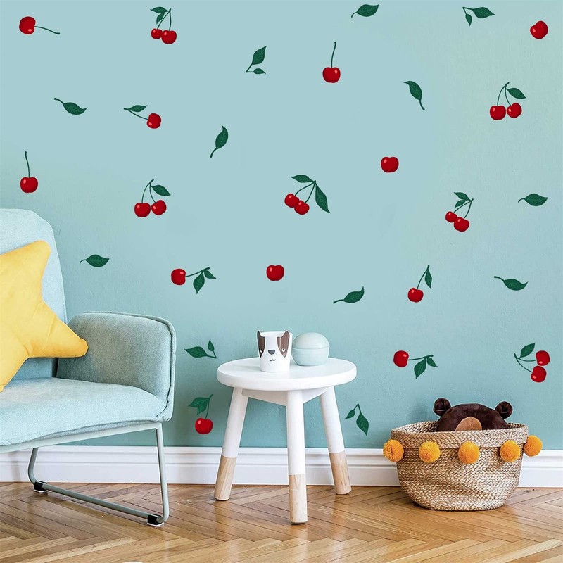 Red Cherry Wall Decal Fruit Wall Decals Peel And Stick