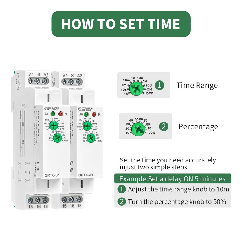 GEYA 10A Delay Off Time Relay Electronic Type Adjustable Delay