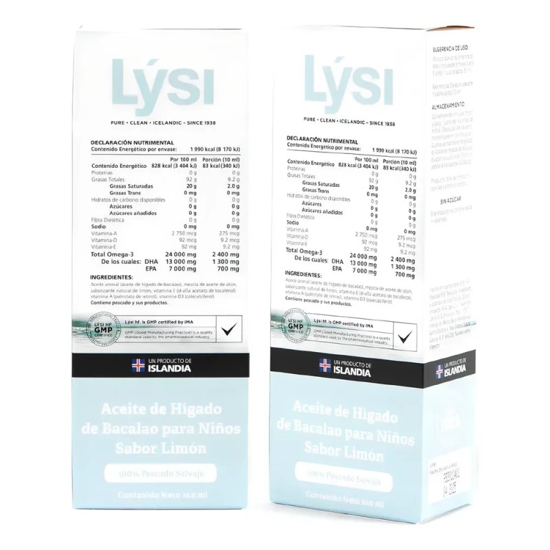 Pack 2 Lýsi Omega 3 Aceite Hígado Bacalao Sabor Limón