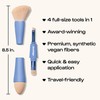 Alleyoop Multi-Tasker 4-in-1 Travel Makeup Brush Set – Compact Makeup