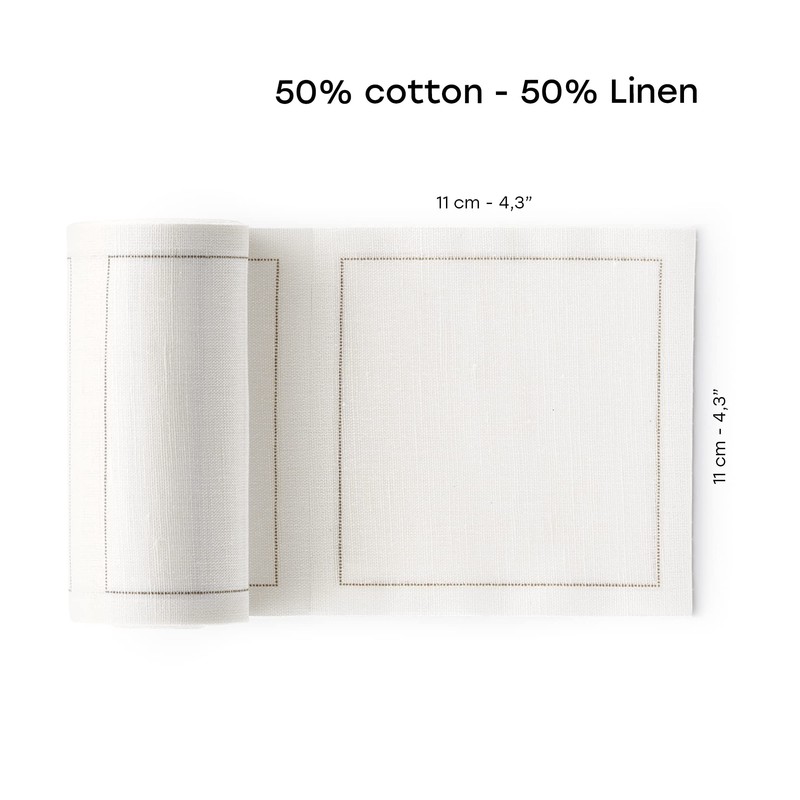 MYdrap Linen Cocktail Napkin, 4.5 x 4.5-Inch, 50-Units Per Roll,