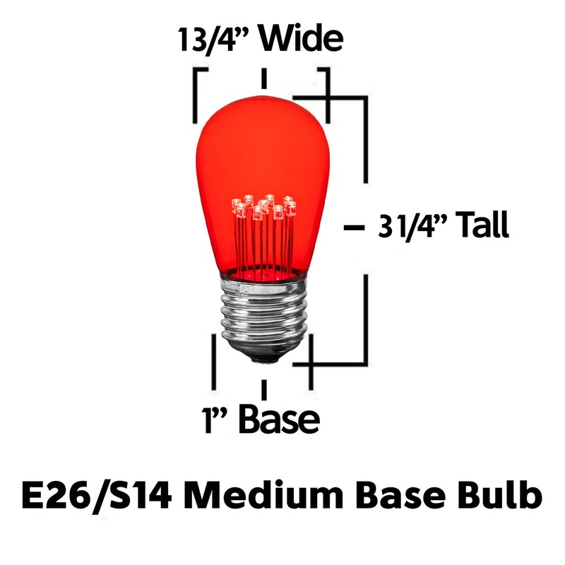 Novelty Lights 25 Pack LED S14 Outdoor Patio Edison Replacement