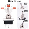 4Pcs KN3(D)-101 Metal Toggle Switch,12V 25A SPST ON/OFF,2 Pin Waterproof