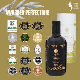 Zeytin Organic Olive Oil Extra Virgin - GOLD MEDAL & Early Harvest - Fresh 2024 Harvest, Bottled in Jan 2025 - New Luxury Packaging - Keto & Cold Pressed - Buttery & Smooth (16.9fl oz - 1 Pack)